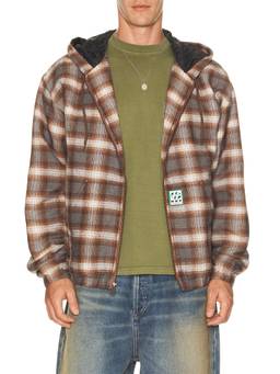 HUF - Durango Men's Hooded Zippered Twill Jacket Brown