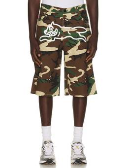 ICECREAM - Camo Twill Men's Logo Detail Bermuda Shorts Multi-Color
