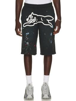 ICECREAM - Milk Shake Men's Elastic Waist Graphic Terry Shorts Black