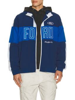 Junk Food - Ford Men's Graphic Zippered Windcheater Navy Blue