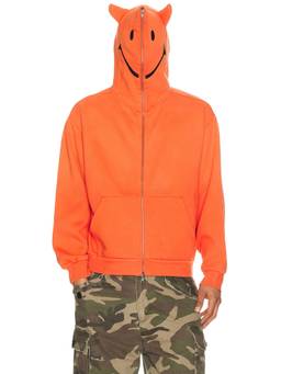 Market - Smiley Devil Men's Full-Zip Graphic Hooded Hoodie Orange