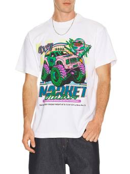 Market - Monster Truck Rally Men's Graphic Print Crew Neck T-Shirt White