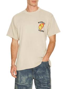 Market - Flaming Dice Men's Graphic Print Crew Neck T-Shirt French Oak