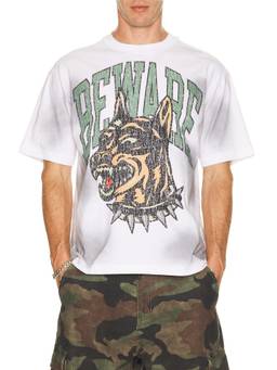 Market - Beware Men's Graphic Print Crew Neck T-Shirt White