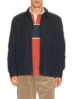 Marine Layer - Wax Canvas Men's Corduroy Collar Barn Jacket Navy Blue