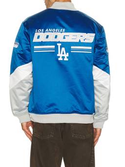 Mitchell & Ness - Los Angeles Dodgers Men's Heavyweight Satin Bomber Jacket Blue