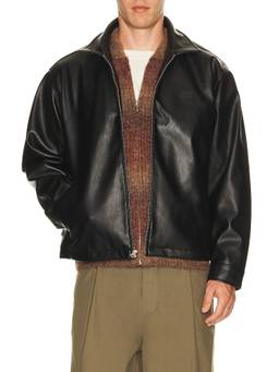 Obey - Workman PU Men's Zippered Faux Leather Jacket Black