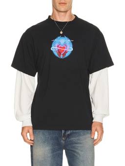 Philcos - Journey Men's Graphic Print Layered Crew Neck T-Shirt Multi-Color