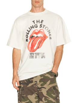 Philcos - Rolling Stones Men's Graphic Print Crew Neck T-Shirt Off White