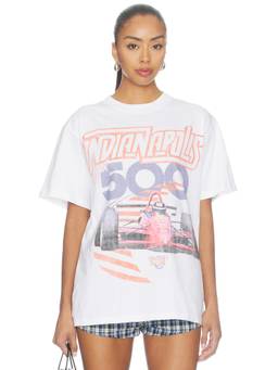 Philcos - Indianapolis 500 Unisex Graphic Print Crew Neck T-Shirt White