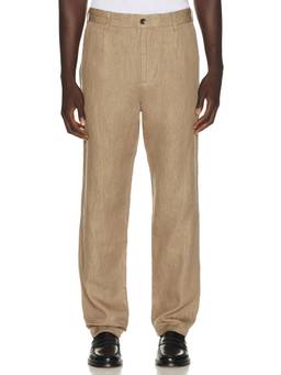 Rails - Linen Blend Men's Mid-Waist Straight-Leg Trousers Beige