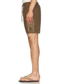 Rhythm - High Plains Men's Drawstring Poplin Shorts Brown