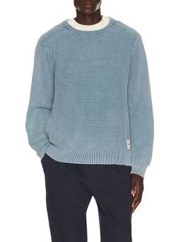 Rhythm - Polu Crew Men's Textured Knit Pullover Sweater Blue