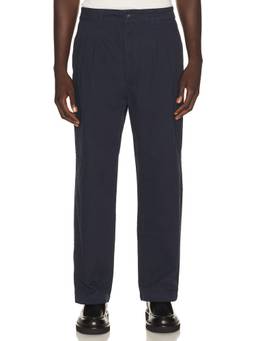 Rhythm - Twill Pressed Men's Pintuck Straight-Leg Trousers Navy Blue