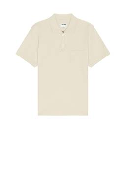 Rhythm - Vintage Stripe Men's Striped Collar Neck Polo T-Shirt Beige
