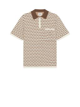 Rhythm - Vintage Terry Men's Button Placket Henley Neck T-Shirt Beige