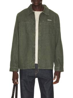 Rhythm - Harlan Men's Canvas Long Sleeve Button-Down Shirt Olive