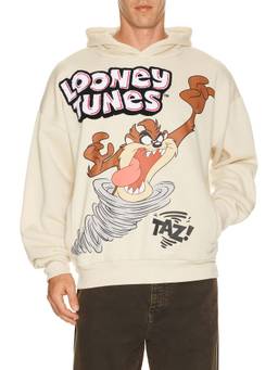 REASON - Taz Chenille Patch Men's Graphic Hooded Pullover Hoodie Off White