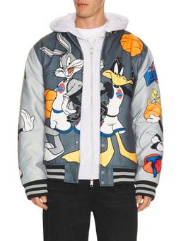 REASON - Space Jam Men's Graphic Varsity Jacket Multi-Color