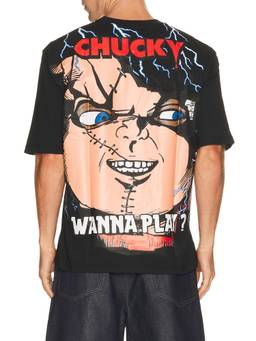 REASON - Chucky Graphic Print Men's Crew Neck T-Shirt Black