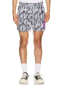 Ryoko Rain - Snakeskin Men Drawstring Mid-Waist Jersey Shorts Multi-Color