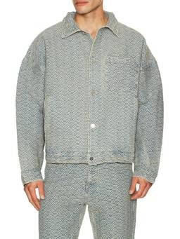 Ryoko Rain - Bones Men's Skeleton Graphic Zipper Work Jacket Black