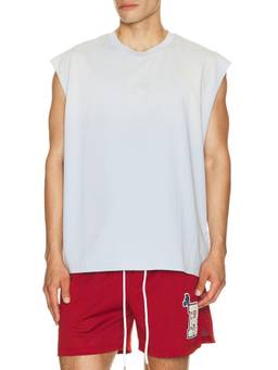 Ryoko Rain - Sun Faded Men's Sleeveless Logo Detail Tank Top White