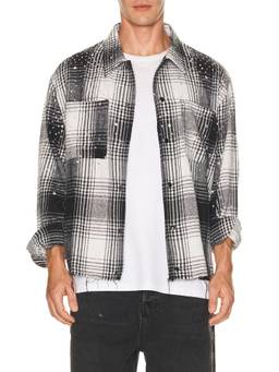 Ryoko Rain - Rhinestone Flannel Men's Checked Button-Down Shirt Multi-Color