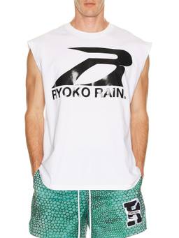 Ryoko Rain - Graphic Logo Men Sleeveless Cotton Tank Top White
