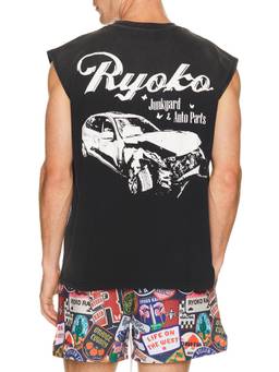 Ryoko Rain - Auto Parts Men's Graphic Sleeveless Cotton Tank Top Black