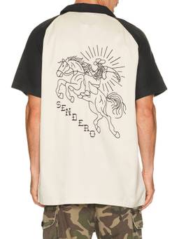 Sendero Provisions Co. - Saloon Men's Graphic Button-Down Shirt Pale Rider & Black