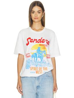 Sendero Provisions Co. - Dusty Trail Unisex Graphic Print Crew Neck T-Shirt White
