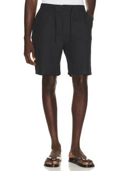 SCOTCH & SODA - Cotton Linen Men’s Mid-Waist Twill Bermuda Shorts Black