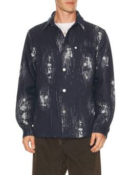 SCOTCH & SODA - Jacquard Men's Relaxed Fit Overshirt Navy Blue
