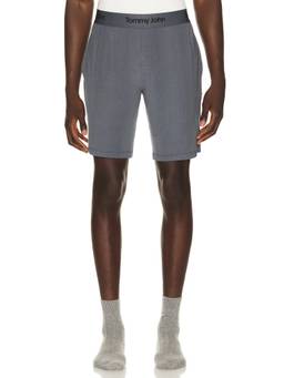 Tommy John - Second Skin Luxe Rib Men's Stretch Sleep Shorts Grey
