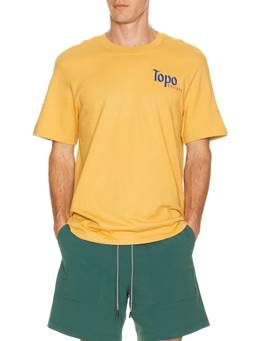 TOPO DESIGNS - Peak Men's Graphic Print Crew Neck T-Shirt Yellow
