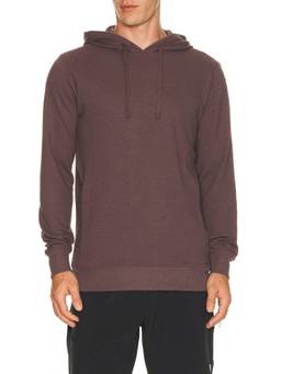TravisMathew - Cloud Waffle Men's Drawstring Hooded Pullover Hoodie Brown