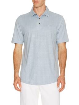 TravisMathew - Cabana Men's Textured Collar Neck Polo T-Shirt Blue
