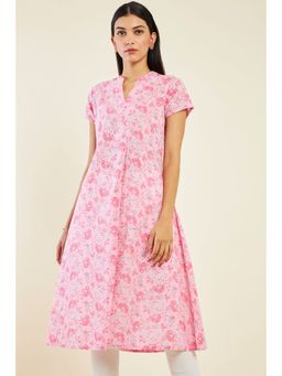 Soch - Women Pink Cotton Printed Kurta