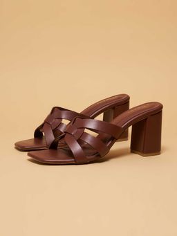 ERIDANI - Eliyah Strappy Brown Sandal Heels