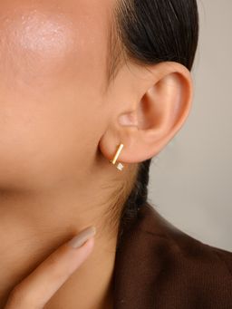 METALM - Gold Bar Dainty Stud Earrings