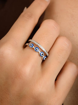 METALM - Double Layered Evil Eye Ring