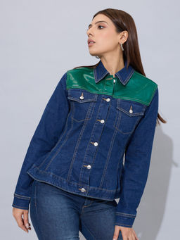 STORMY JEANS - Green Haven Peplum Jacket