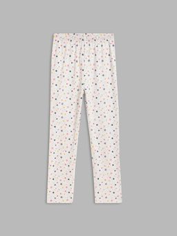 Blue Giraffe - Girls Grey Printed Leggings