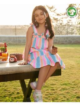 SWEETLIME BY AS - Multicoloured Striped Dress