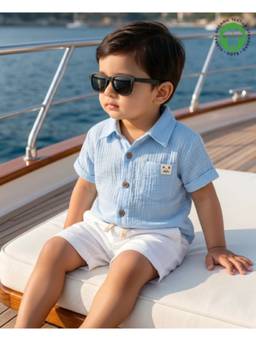 SWEETLIME BY AS - Sky Blue Solid Shirt