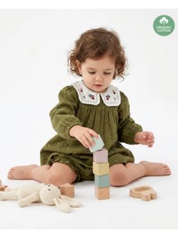 SWEETLIME BY AS - Peter Pan Collar Olive Knee Length Dress with Bloomer (Set of 2)
