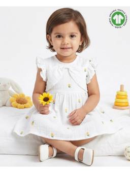 SWEETLIME BY AS - White Cotton Printed Top and Bloomer