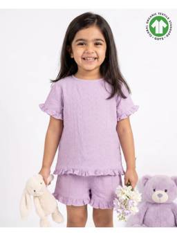 SWEETLIME BY AS - Girls Blossom Ruffle Co-Ord Set - Purple