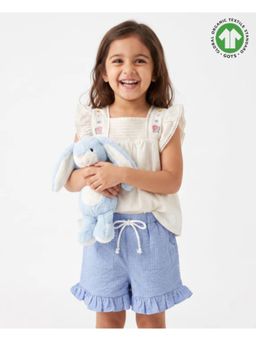 SWEETLIME BY AS - Girls Sunshine Garden Ruffle Cotton White Top With Shorts